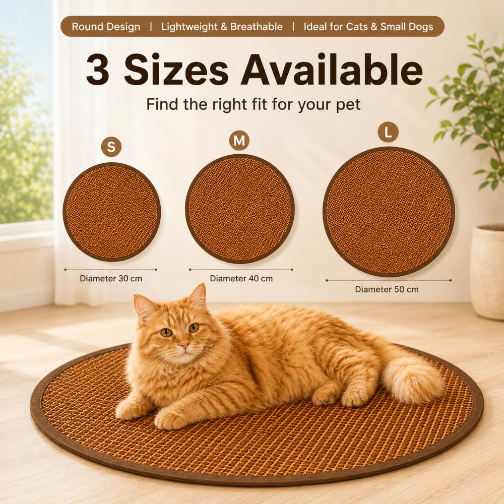 Breathable Pet Cooling Mat Washable Woven Cat Mat New Cat Bed Mat Sleeping Area S-Round