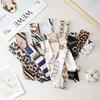 New fashionable long silk scarf double-layer versatile headband streamer, decorative binding bag with hand gift silk scarf wholesale