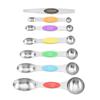 Stainless Steel Magnetic Measuring Spoons: 9-Piece Double-Ended Set for Baking & Seasoning in Home Kitchen
