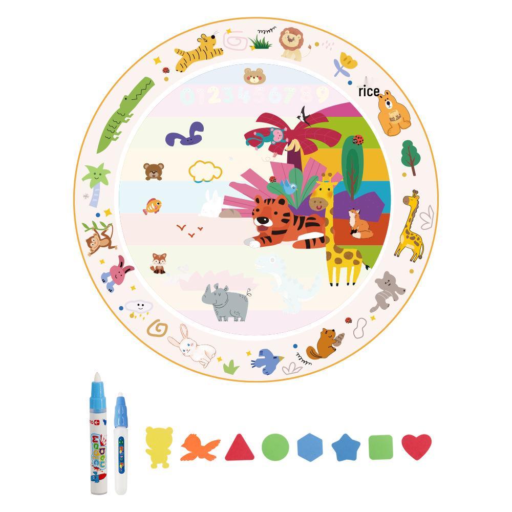 Creative Children s Water Doodle Mat - Magical Round Canvas & Wipeable Drawing Board