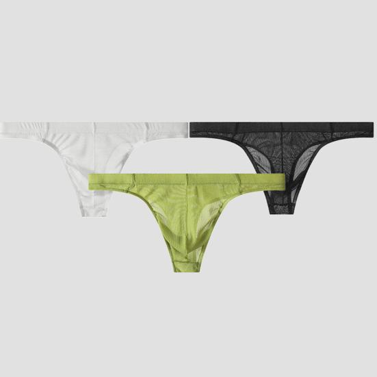 Herren String Einfarbig Hüfttief Slim Fit Sportlicher String Unterwäsche mit U-förmigem Beutel Hohe Elastizität Slips