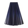 Starry Sky Gradient Tulle Pleated Midi Skirt - Women's Fashionable Autumn/Winter Swing Skirt 2023.