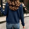 Women's Color Ribbed Zip-Up Long Sleeve Jacket for Casual Everyday Wear