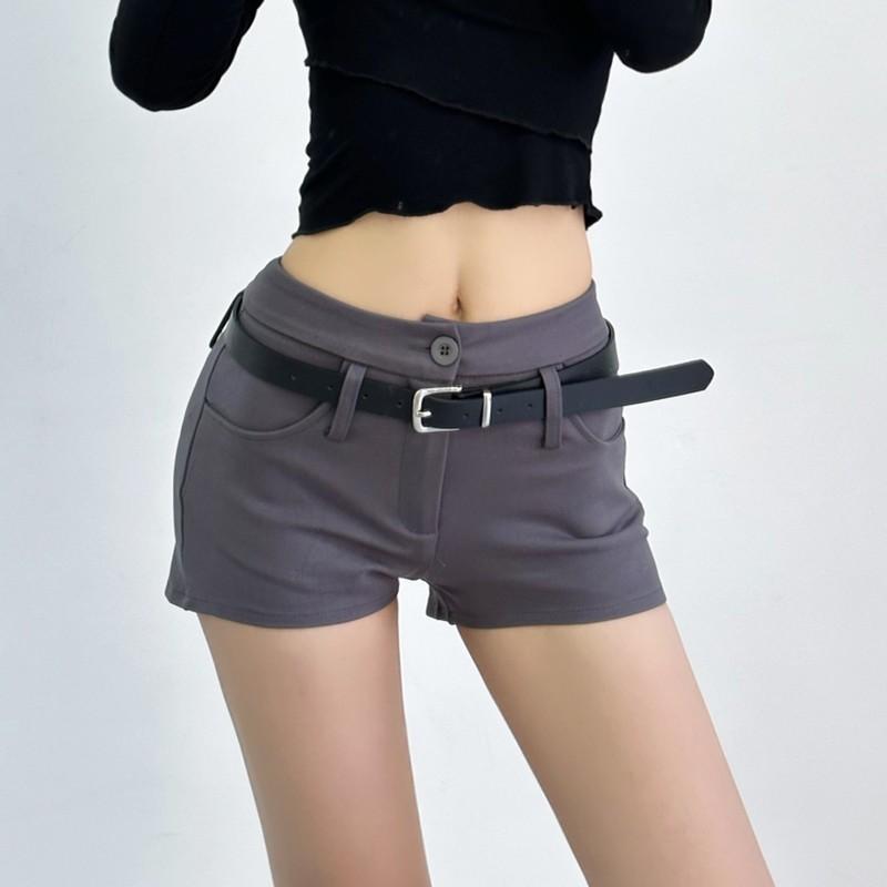A Line Shorts Women Summer Hot Girls Slim Design High Waist Retro Basic Black All-match Trendy Casual Females