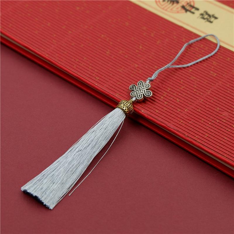 Chinese Style Tassel Ear Metal Hat Plus Beads Hanging Ear Ancient Style Bookmark Cheongsam Hanfu Pressure Placket Tassel Accessories Pendant