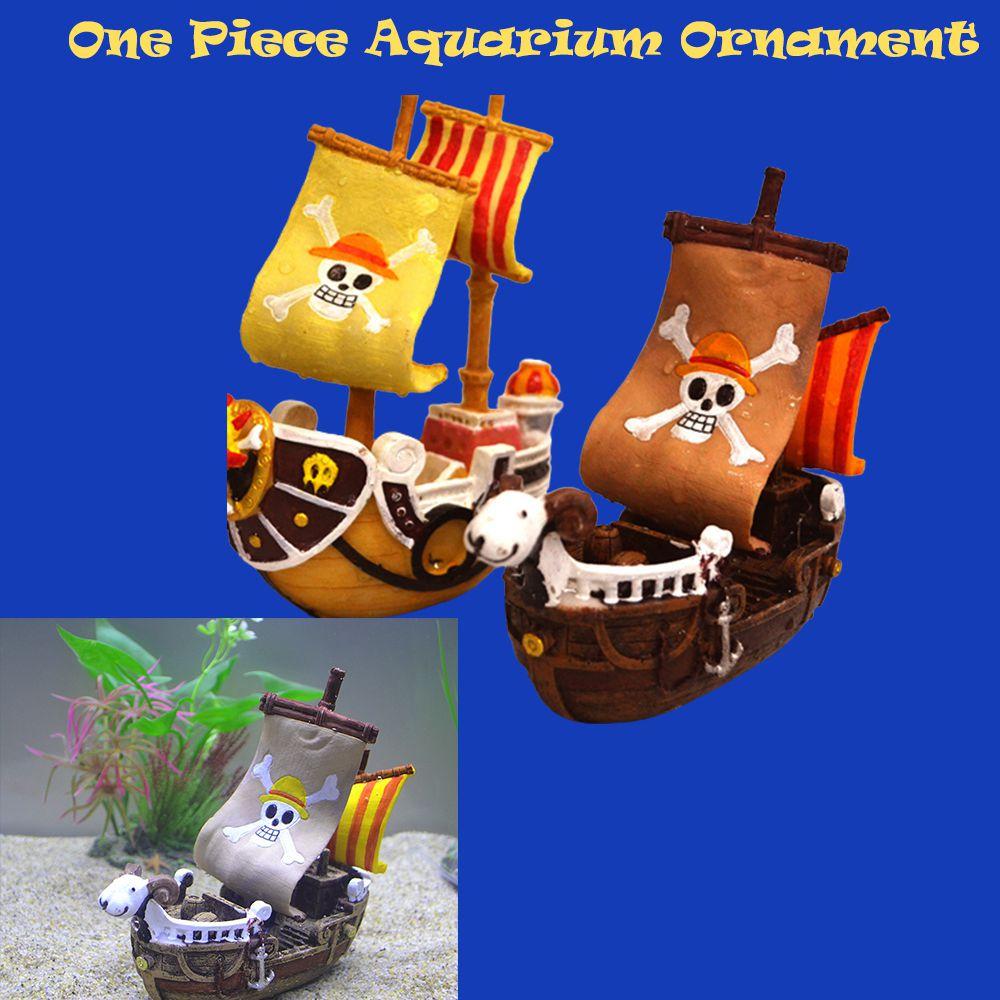 Beautiful Resin Pirate Ship Aquarium Ornament Gift Non-toxic Durable 6''*2''*5''