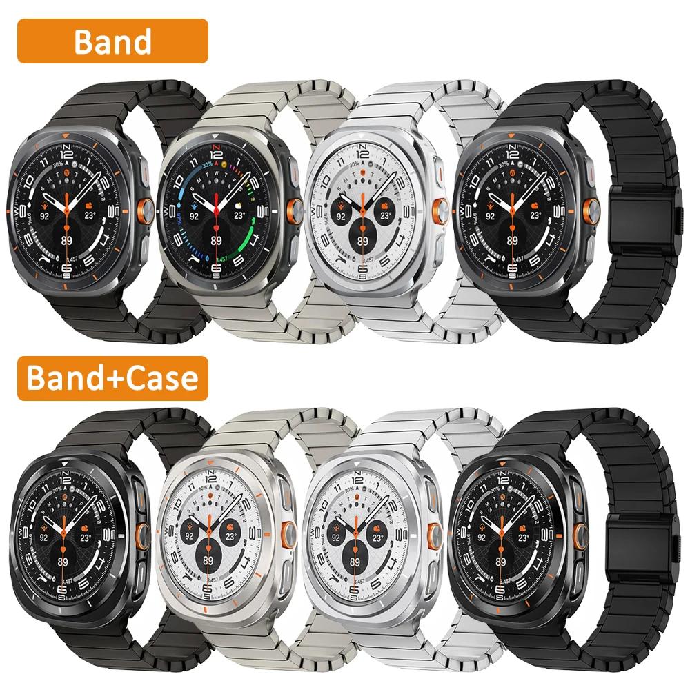 Titanium Band Aluminum Alloy Case for Samsung Galaxy Ultra Watch 47mm Magnetic Strap for GALAXY Ultra 7 Men Bracelet Accessories