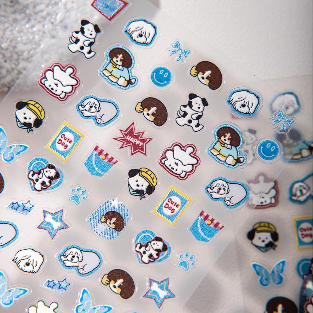 Cyansea Cute Cartoon Puppy DIY Phone Case with Decorative Sticker