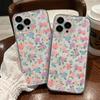 ins small floral application Apple 13pm mobile phone case iphone16 all-inclusive 17 transparent protective case 15pro girls