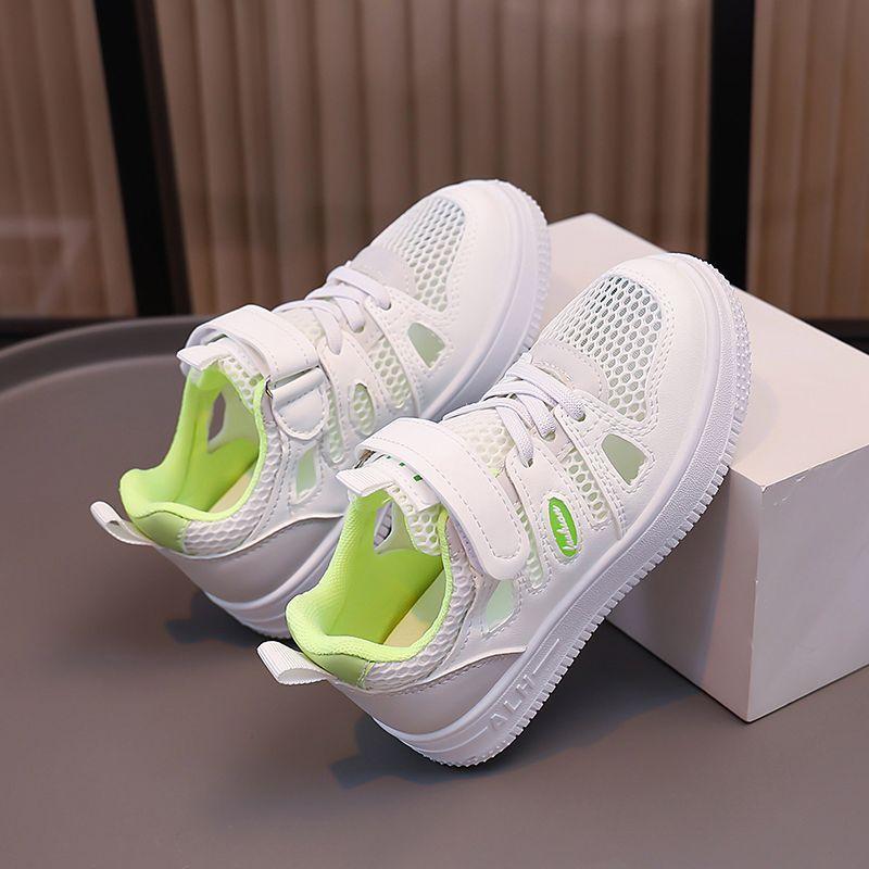 

Мальчики и девочки сетчатые сандалии лето 2025 новые детские дышащие сетчатые туфли для детей среднего и старшего возраста спортивные кеды 27 зелёный