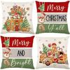 Santa Claus Bell Garland Pillow Cover Christmas Decorative Sofa Cushion Pillow Cover