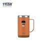 Tyeso 710ml Thermoses Wood Grain Base Desktop Office Large Capacity Covered Drinking Cup Stylish Functional for Home Work with Coffee Sticker