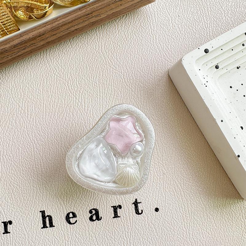 Mobile Phone Airbag Holder Pearl Gem Star Paste Lazy Portable Desktop Support Ring Telescopic