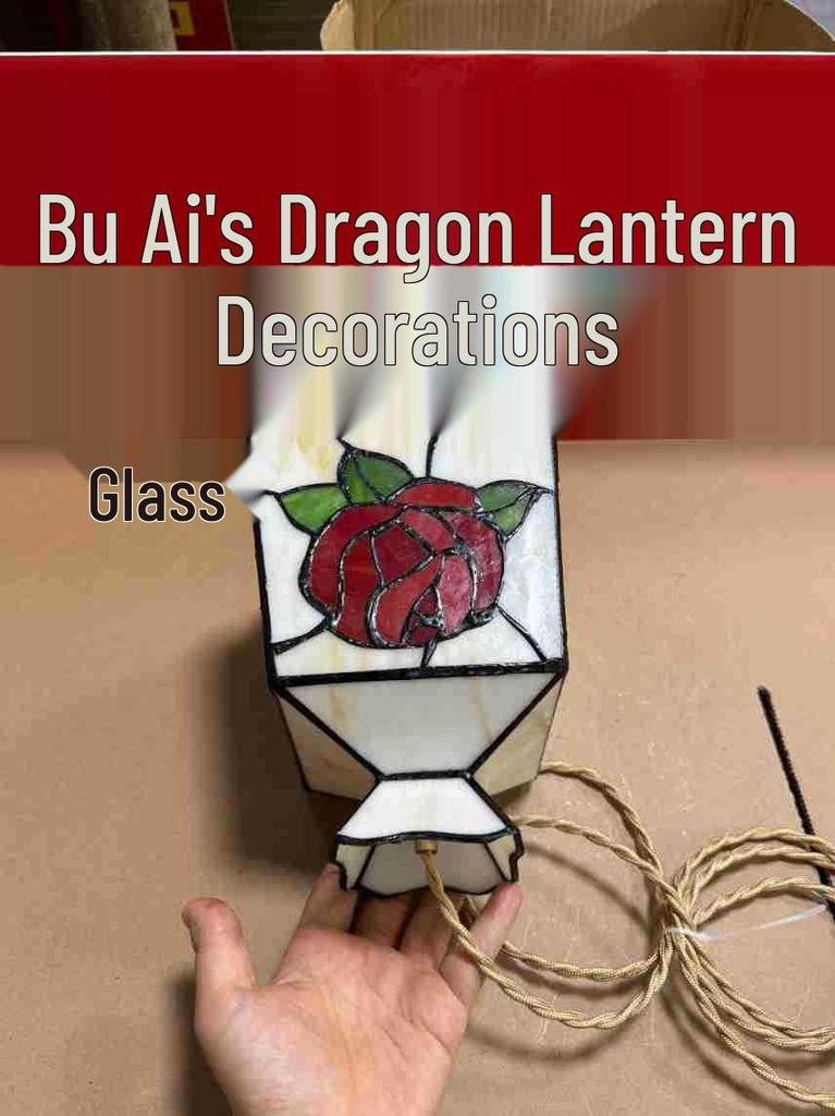 Handcrafted Japanese-Style Vintage Stained Glass Bedside & Restaurant Chandelier