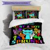 3pcs Custom Name Game Sprunki Bedding Set Duvet Cover Closure Includes 1 Duvet Cover & 2 Pillowcases for All Seasons Bedroom Decor