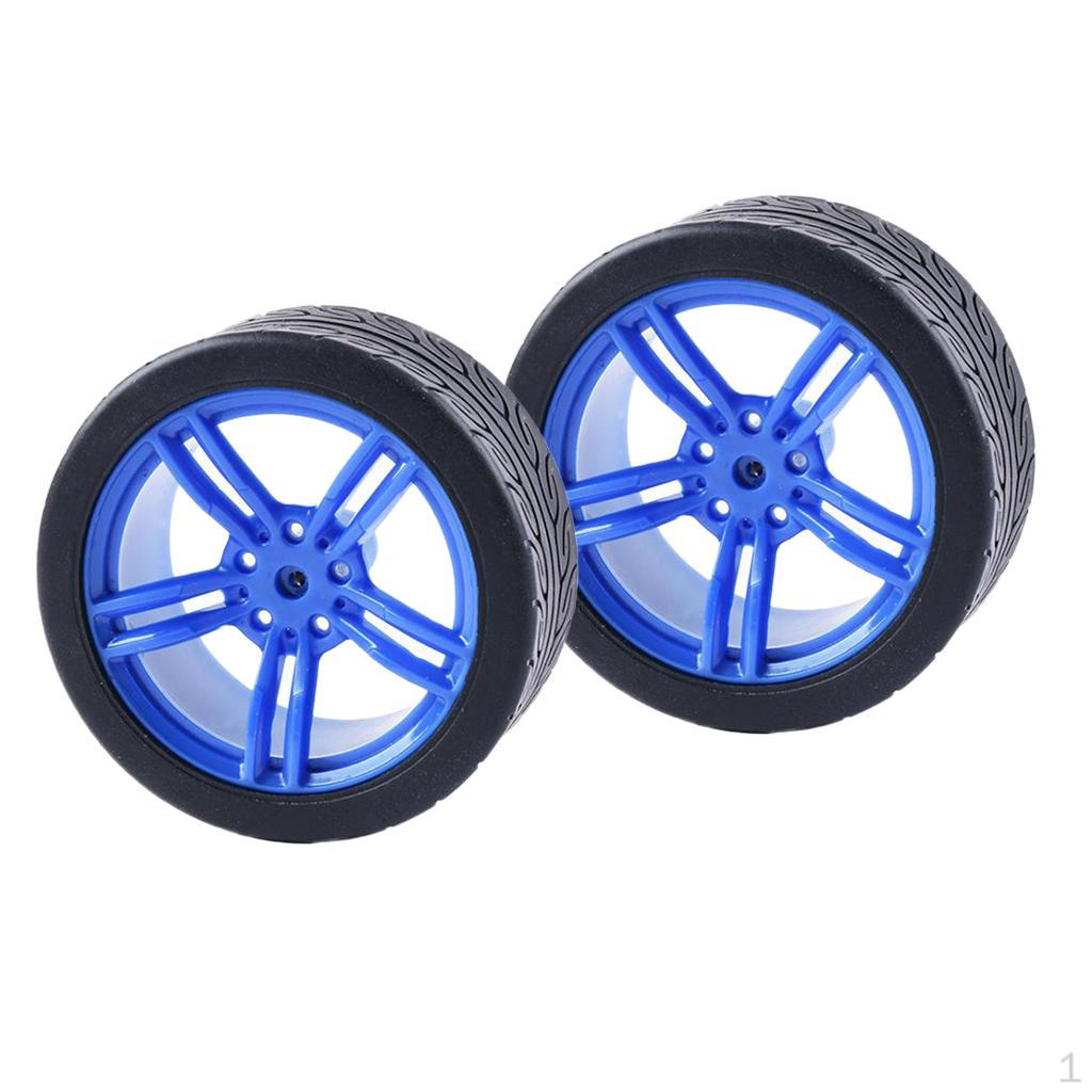 2 Plastic Tire Rubber Wheel For Robot s