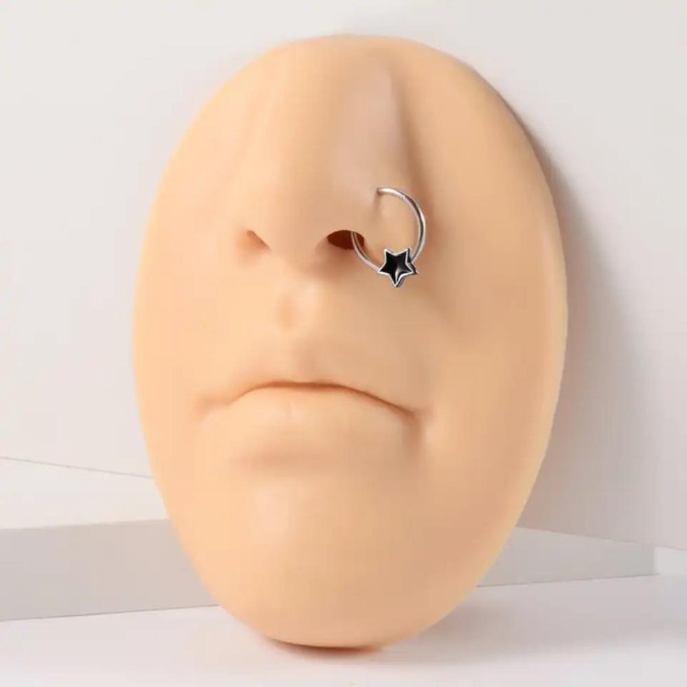 Soft Silicone Nose Model Lightweight Lip Stud Display Stand Human Face Model Rack Girls Women