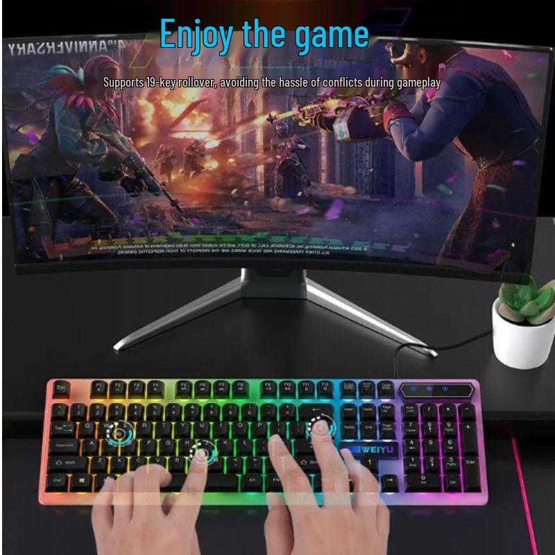 Silent Wired Keyboard and Mouse Set for Gaming and Office Use