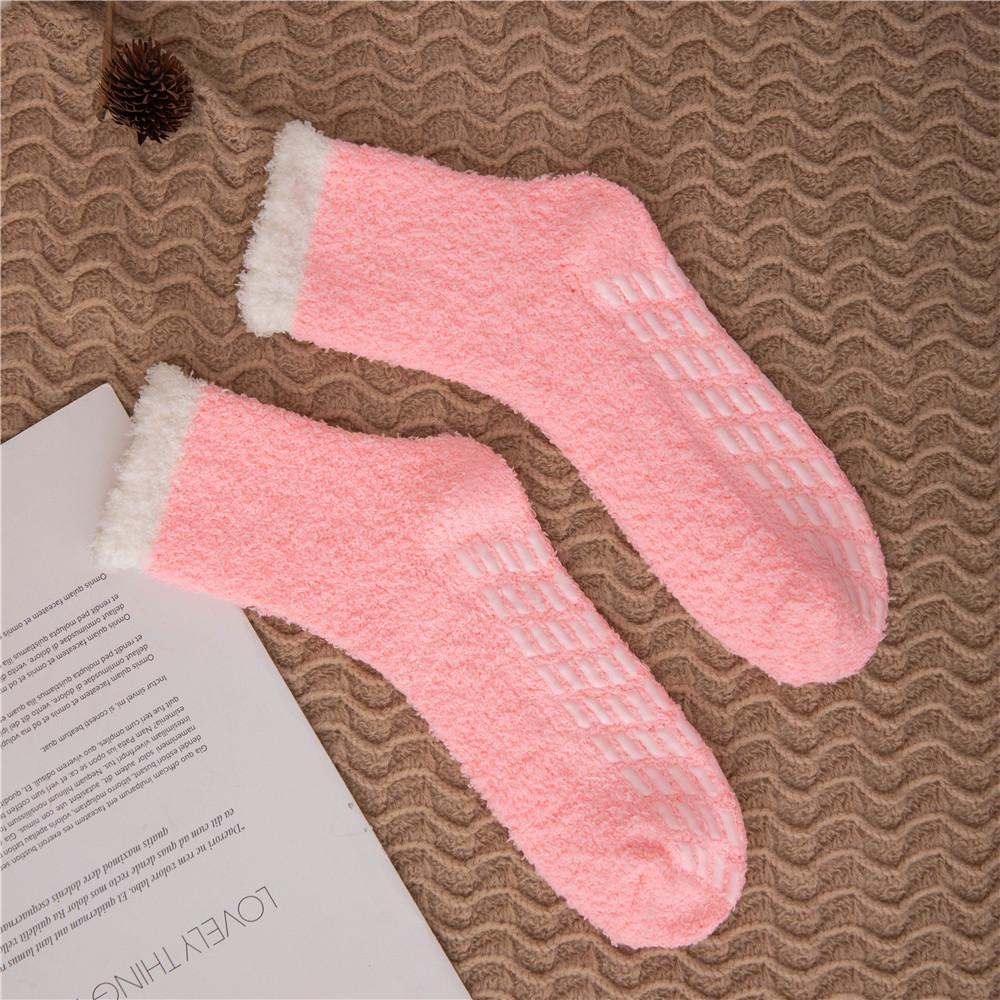 Women's Non-Slip Plush Fleece Slipper Socks