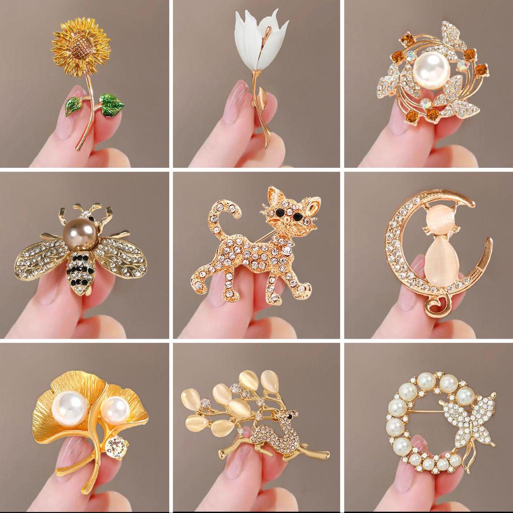 Wave Sunflower Diamond Brooch: Cute, High-End, Versatile Decorative Jewelry Pin