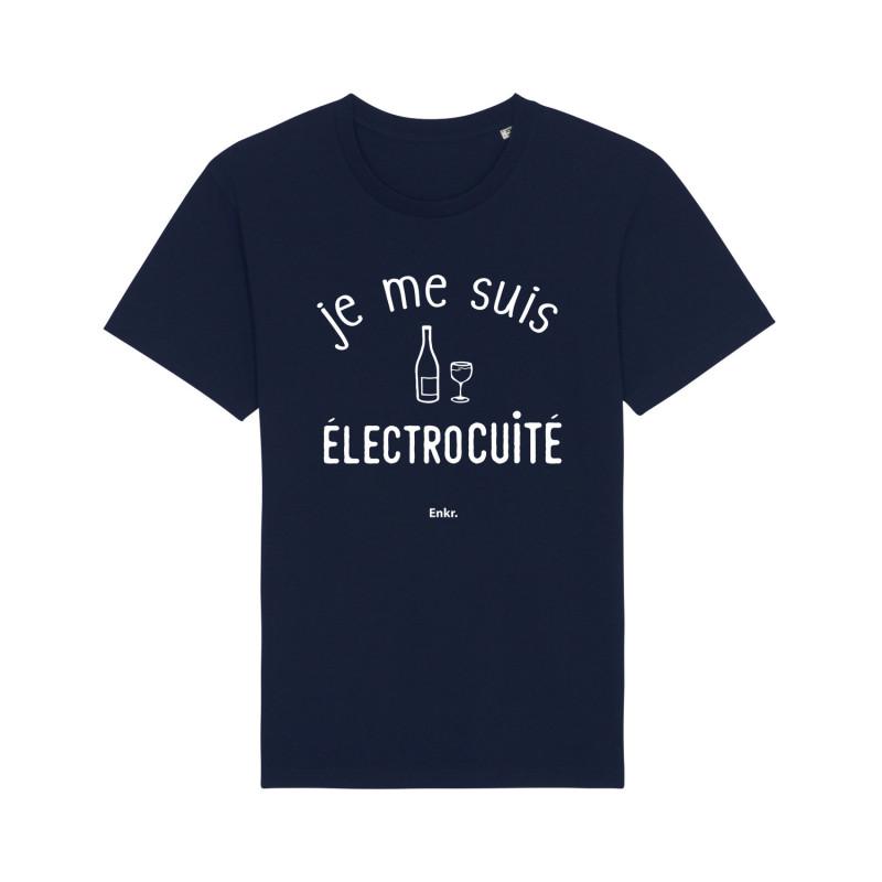 T-shirt Homme - JE ME SUIS ÉLÉCTROCUITÉ S azul marinho