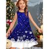 Girl's Summer Cute Christmas Print Sleeveless Vest Dress Fashionable Round Neck Casual Comfortable Soft Breathable Mini Dress