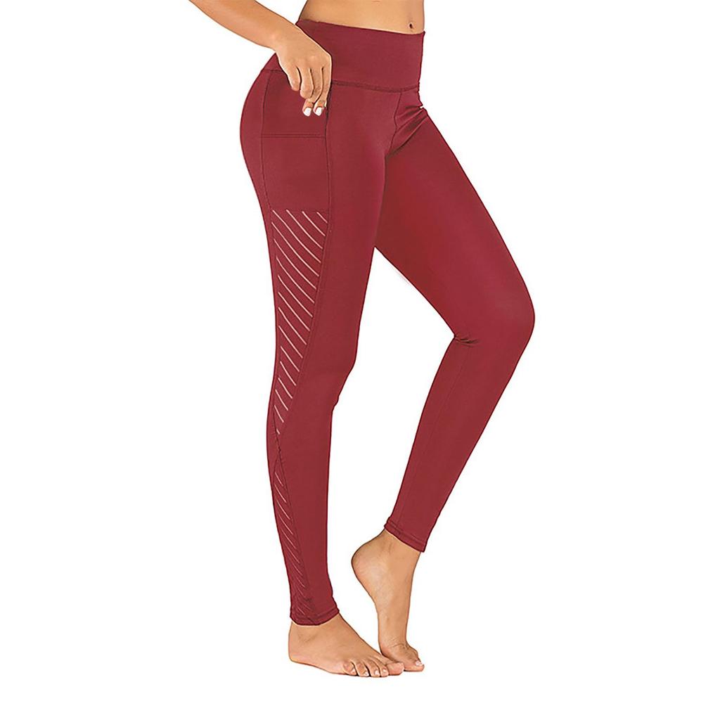Fashion Women's Hip Lift Grenadine Leggings Fitness Sports Running Yoga Pants