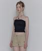 Deoenel Smoke Shirred Tube Top - [Black]