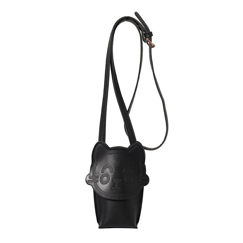 Exquisite and Cute Mini Kitten Pu Women's Mobile Phone Change Bag 24 Spring New Shoulder Messenger Bag