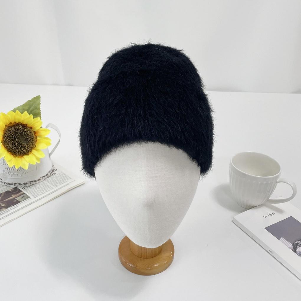 Women's and Men's Couple Daily Knit Fur Short Beanie Hat