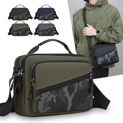 Camouflage Herren Schultertasche mit großem Fassungsvermögen, verschleißfest, mit mehreren Taschen, Business Umhängetasche