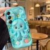 Phone Case: 2D flat, suitable for Samsung Galaxy A34 A35 M05 M06 S20 S22 S21 FE Plus 5G protective case, light blue little octopus, perfect Christmas 