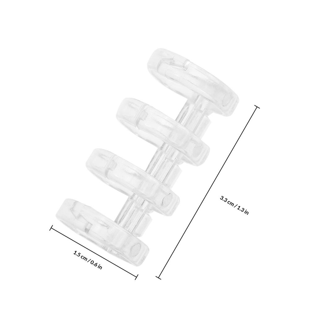 10Pcs Premium Plastic Loose Leaf Binder Snap Rings Smooth Polished Surface Four-Hole Segmented File Binder for Office School