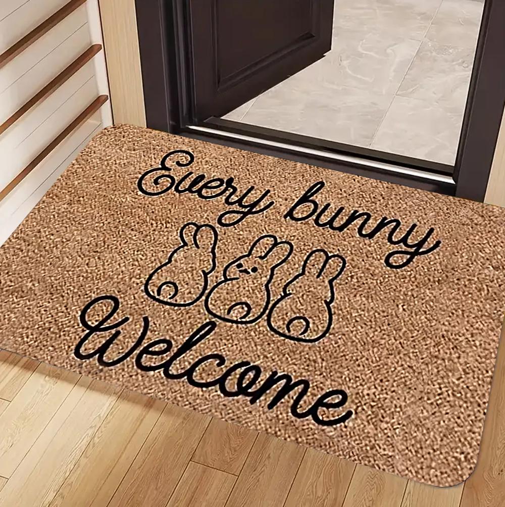 Hoppy Bunny Frog Carpet Mat Rug - Funny Quote Design Home Decoration for Living Room Entrance Home Door Mat Welcome Mat