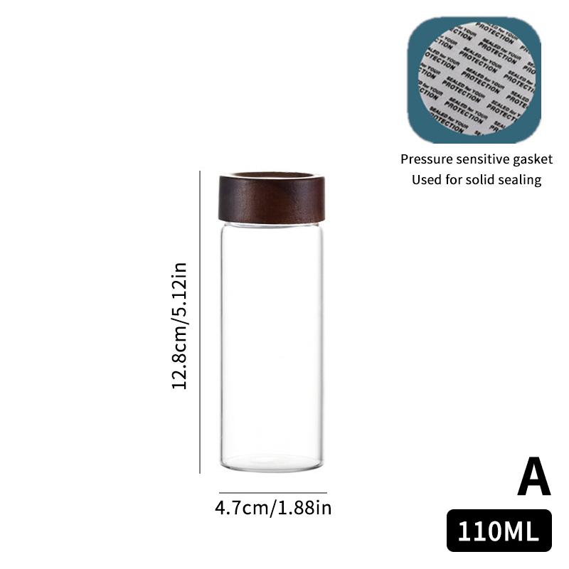 Mini Wood Lid Coffee Beans Storage Container Tube Kitchen Sealed Can Tea Spice Jars Single Dose Espresso Accessory Coffeware
