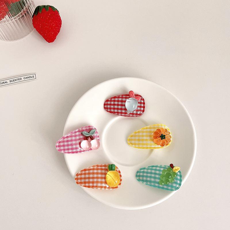 5pcs Korean Children Hairpin Girl Baby Cartoon Fruit  Bb Clip Headwear Girls Kids Hair Accessories