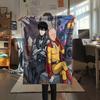 1PC Onepunch Man Patterned Flannel Blanket Suitable For All Seasons For Home Decor Warmth And Comfort Gifts Holiday Present