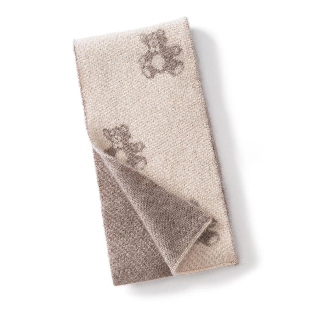 Cashmere 2025 Autumn/Winter Bear Ear Jacquard Scarf Set - Warm, Knit Cold Protection for Men, Women, Children, and Babies