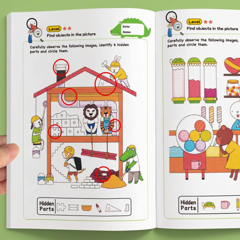 Non-Toxic Find Hidden Pictures Matching Game Montessori Kids Visual Tracking Concentration Trainting Early Educational Books Preschool Toy