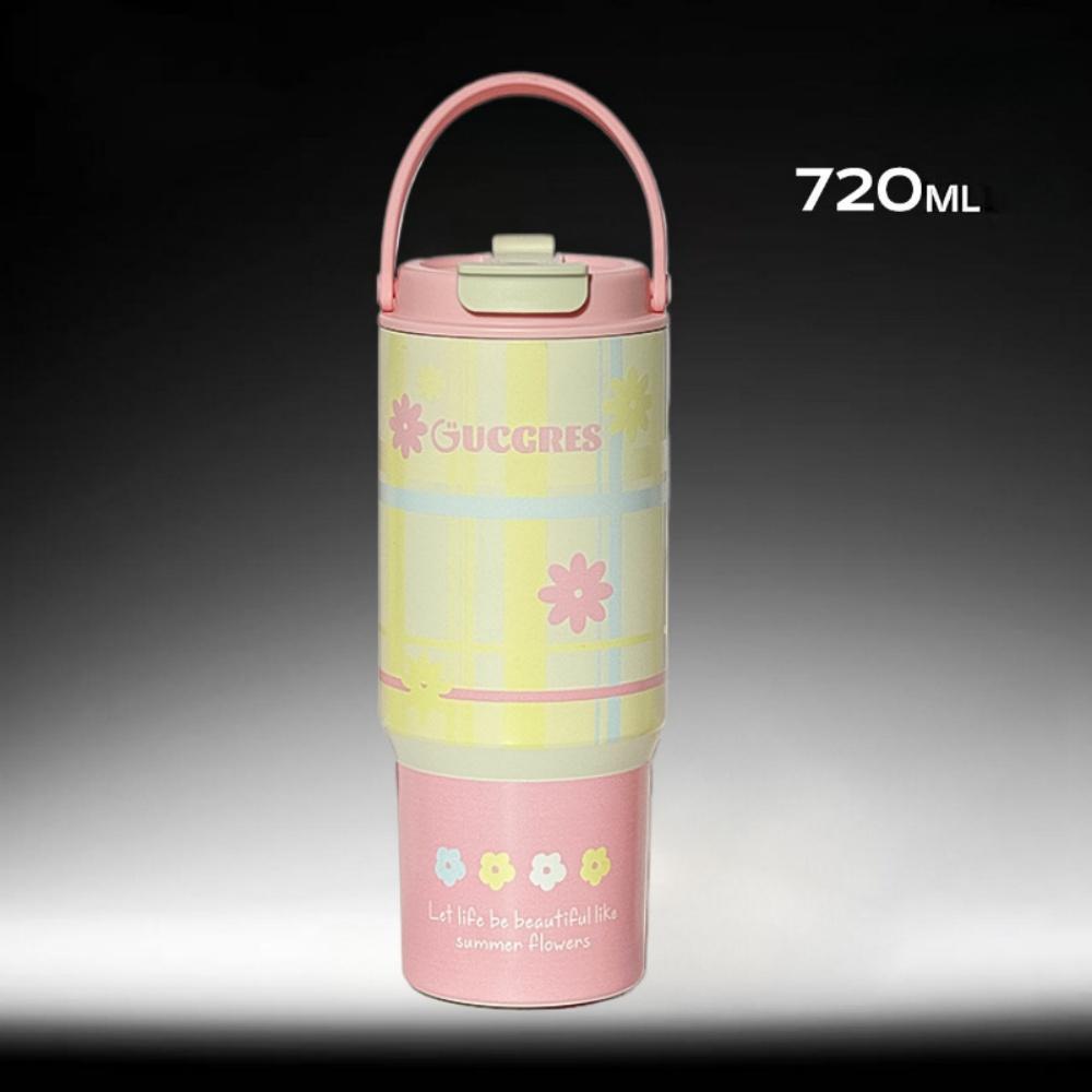 Leakproof Double Insulated Stainless Steel Tumbler with Handle BPA-Free Water Bottle for Outdoor Travel