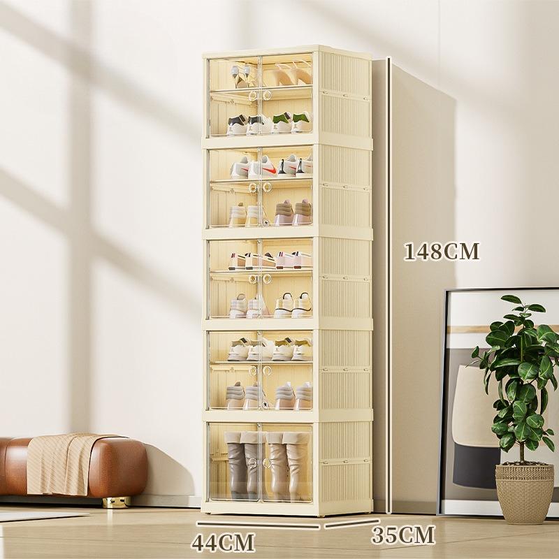 Folding Shoe Cabinets Transparent Shoe Rack Vertical Shoes Storage Organizer Multifunctional Shoes Cupboards Home Furniture