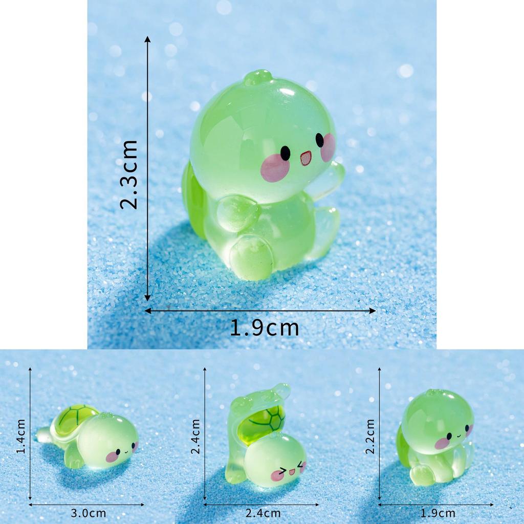 Night Glow Turtle Resin Craft Figure With Moss For Desktop Decoration And Aquarium Setup