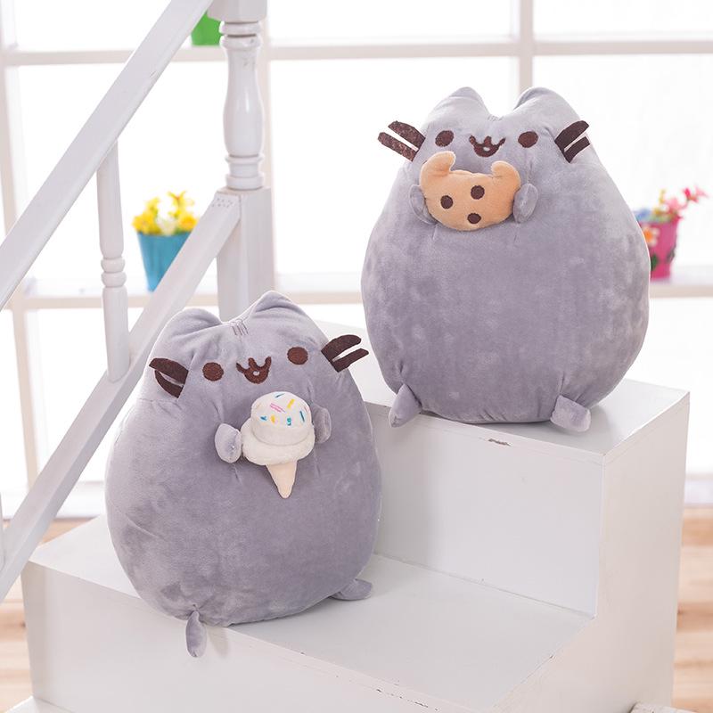 Chubby Cat Chocolate Sandwich Biscuit Plush Doll Toy Cushion Decoration Gift