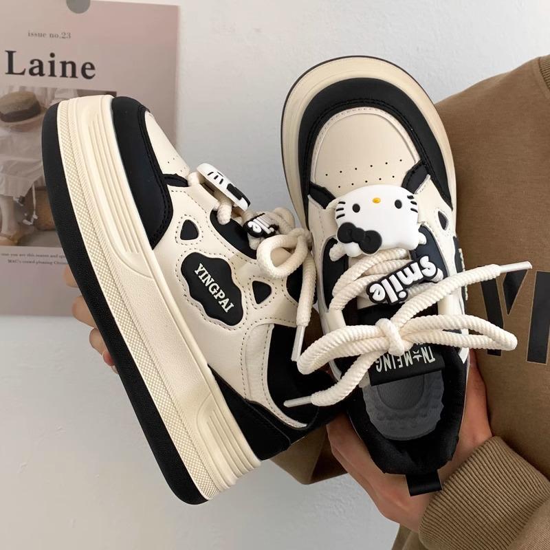 Versatile popular platform shoes children's new spring and autumn high-end little white shoes retro lightweight height-increasing sports shoes