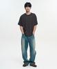 SLOW RECORD HOUSE Striped Short Sleeve T-Shirt_Brown