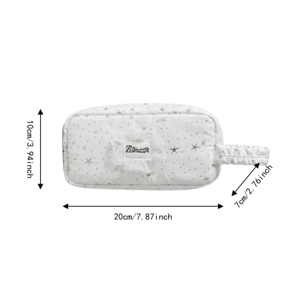 Lace Star Print Pencil Case Large Capacity Pen Bag Viewable Window Storage Pouch For Teen Girls
