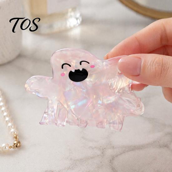 Colorful Gradient Hair Clip Halloween Claw, Cute Ghost Gripper, Firm Grip with Medium Length Shimmer for Long Hair, Comfortable Stylish Accessories