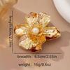 Irregular 3D Flower & Faux Pearl Brooch for Women – Elegant High-End Design