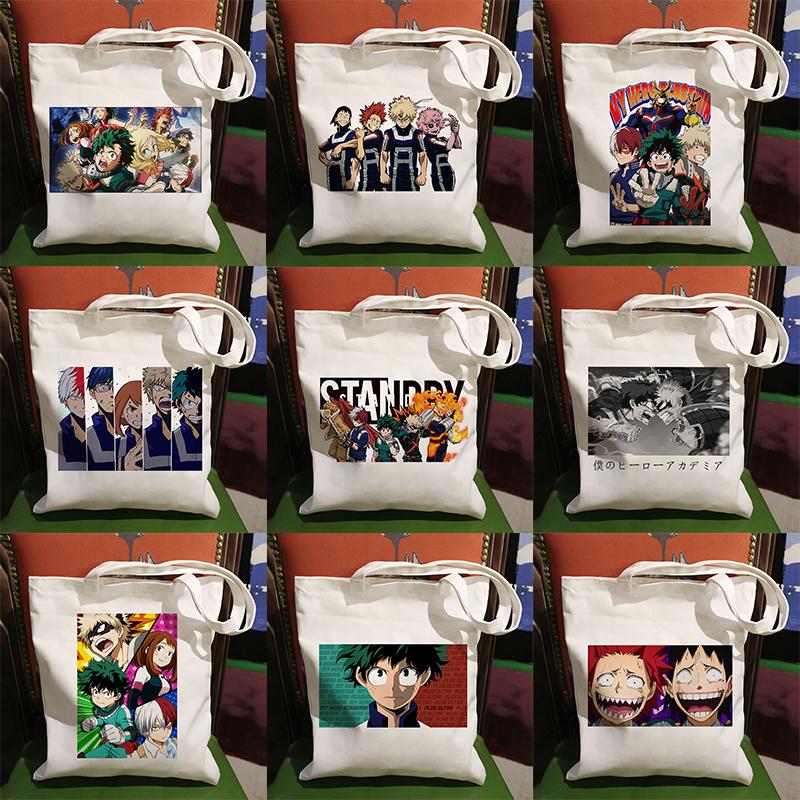 

My Hero Academia Japan Anime Tote Bag Женская ручная сумка для покупок Женская парусиновая сумка-шопер Большая вместительная тканевая сумка для рук Складная сумка