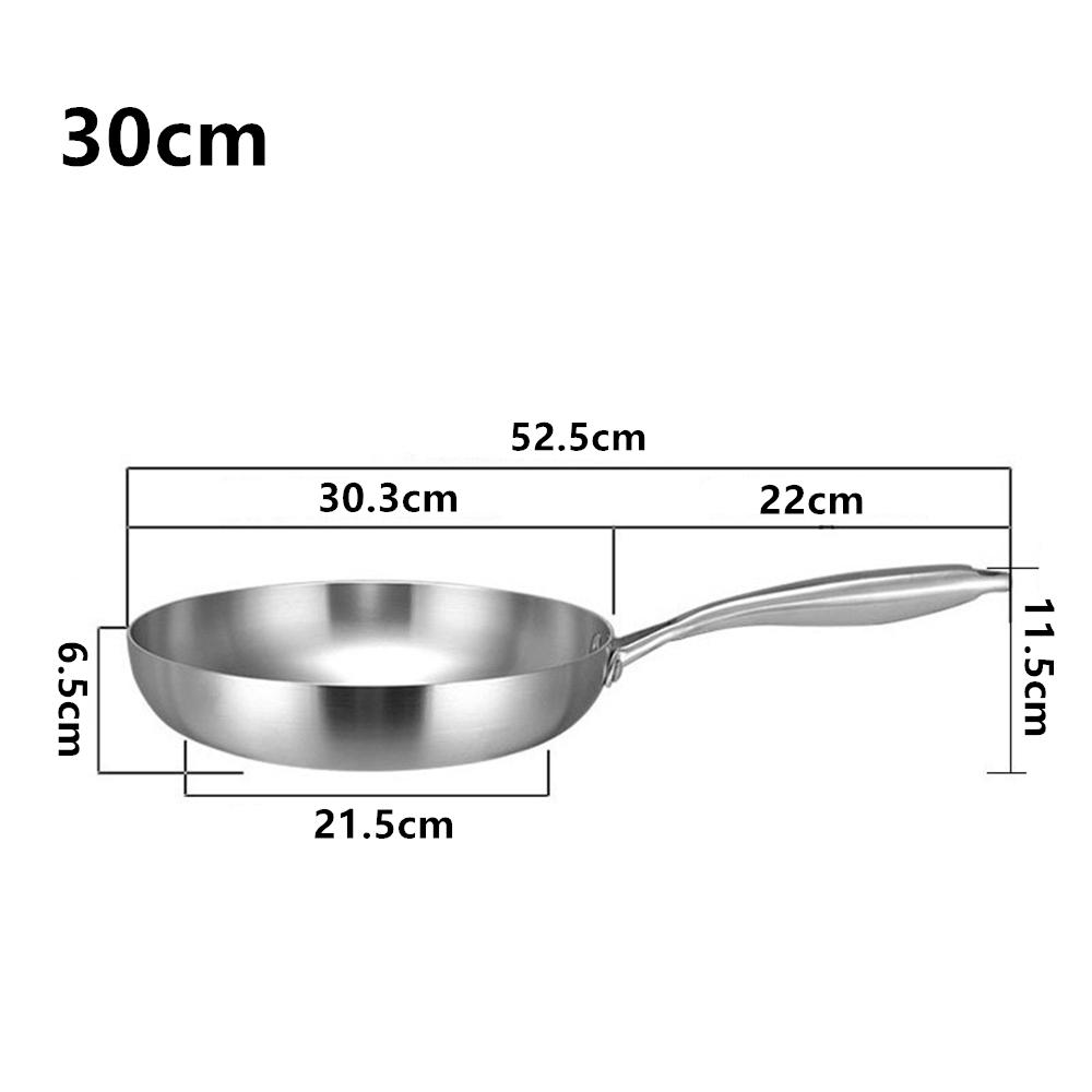 LMETJMA 304 Stainless Steel Frying Pan Oven Safe Chef's Pan Induction Skillet NonStick Egg Steak Cooking Pan Kitchen Cookware